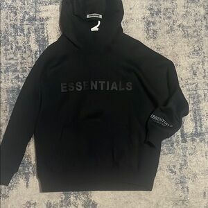 Essentials Black Sweatshirt Casual Cotton Blend